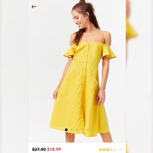 Yellow off the shoulder dress